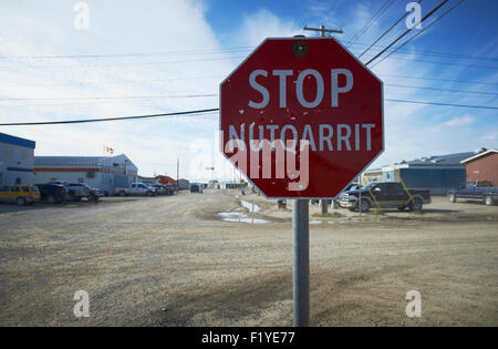 Kanada, Stoppschild, Nunavut, nutqarrit Stockfoto