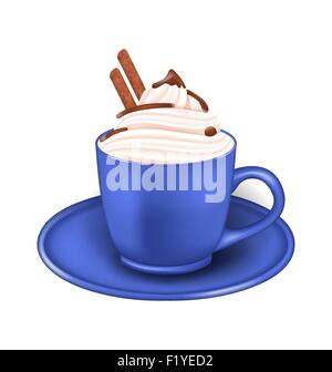 Foto realistische Tasse Sahne und Schokolade-Sticks Stock Vektor