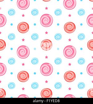 Bunte Wirbel Süßigkeiten Seamless Pattern Repeat Stock Vektor