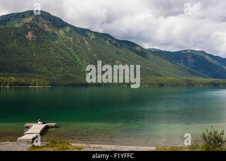 Kanada, Mom, Dock, landschaftliche Muncho Lake Stockfoto