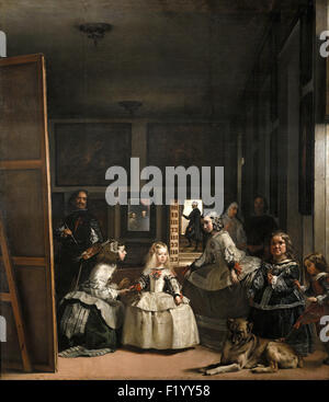 Diego Velázquez - Las Meninas, oder mit der Familie von Felipe IV Stockfoto