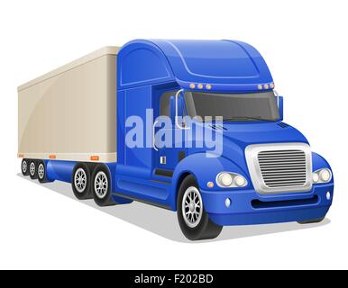 großen blauen LKW-Vektor-Illustration isoliert auf weißem Hintergrund Stock Vektor