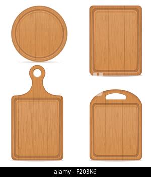 hölzerne Cutting Board-Vektor-Illustration isoliert auf weißem Hintergrund Stock Vektor