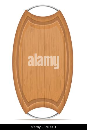 Holzbrett mit Metallgriff-Vektor-Illustration isoliert auf weißem Hintergrund Stock Vektor