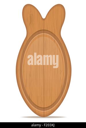 Holzbrett in Form von Fisch-Vektor-Illustration isoliert auf weißem Hintergrund Stock Vektor