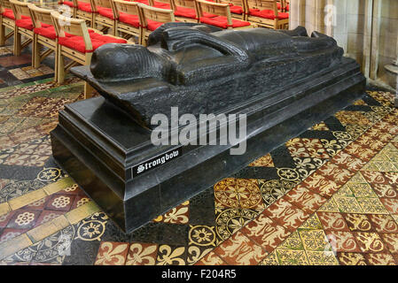 Irland, County Dublin, Dublin Stadt, Christchurch Cathedral, Grab des Norman Führers Strongbow. Stockfoto