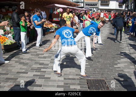 Capoeira-brasilianische Tänzer Kingston Karneval Stockfoto