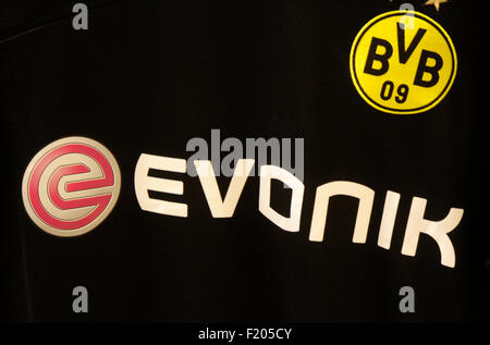 Markenname: "BVB Borussia Dortmund" Und "Evonik", Berlin. Stockfoto