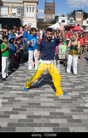 Capoeira-brasilianische Tänzer Kingston Karneval Stockfoto