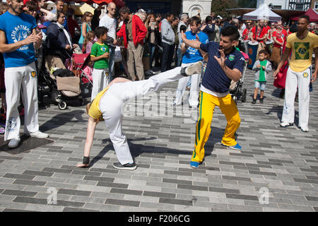 Capoeira-brasilianische Tänzer Kingston Karneval Stockfoto