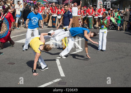 Capoeira-brasilianische Tänzer Kingston Karneval Stockfoto