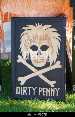 Dirty Cent für den Verkauf auf Stand auf Thai Festival Poole, Dorset, UK im September Stockfoto