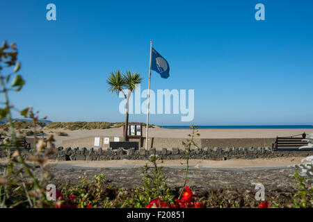 Europäische Blaue Flagge Strand 2015 bei Barmouth Gwynedd Wales UK Stockfoto