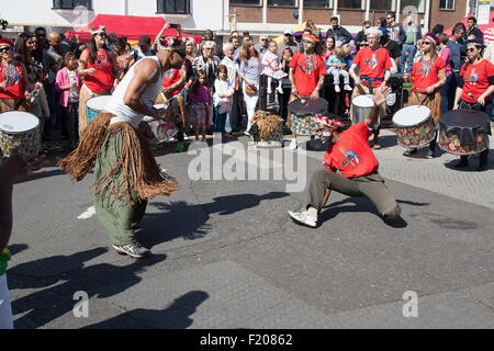 Capoeira-brasilianische Tänzer Kingston Karneval Stockfoto