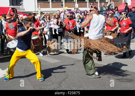 Capoeira-brasilianische Tänzer Kingston Karneval Stockfoto