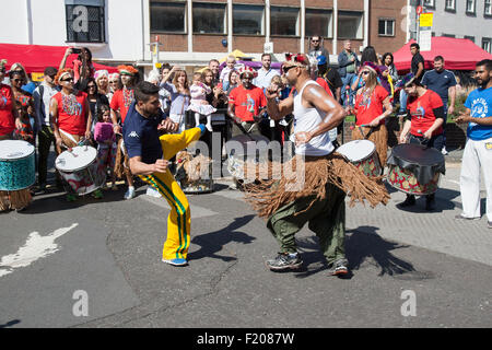 Capoeira-brasilianische Tänzer Kingston Karneval Stockfoto