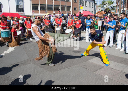 Capoeira-brasilianische Tänzer Kingston Karneval Stockfoto