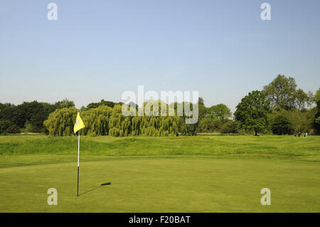 Sport Freizeit Golf View 15. Grün mit 14. Loch JH Taylor natürlich im Hintergrund Royal Mid Surrey auf Pam Barton Stockfoto