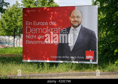 Martin Schulz, SPD - Wahlplakate Zur Anstehenden Europawahl, Berlin. Stockfoto