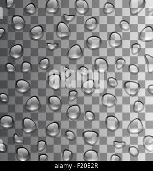 Transparente set Wassertropfen Stock Vektor