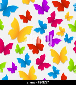 Nahtlose Muster mit bunten Schmetterlingen, Hintergrund wiederholen Stock Vektor