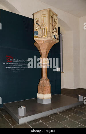 Deutschland Sachsen-Anhalt Lutherstadt Wittenberg das Lutherhaus Museum Luthers Residenz der Kanzel er predigte auf entnommen aus der Stockfoto