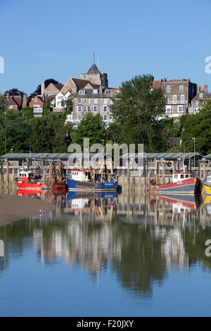 Fischerei-Hafen am Fluss Rother, Roggen, East Sussex, England, Vereinigtes Königreich, Europa Stockfoto