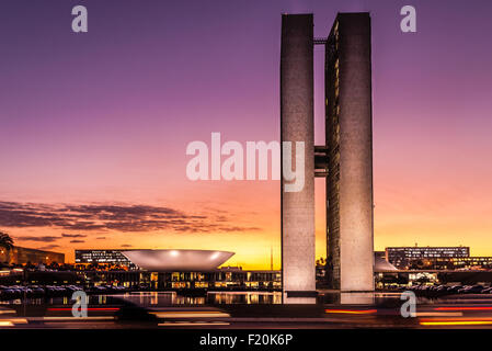 Palácio Congresso Nacional (brasilianische National Congress Building) durch gefeiert Architekt Oscar Niemeyer Stockfoto