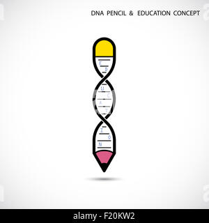Kreative Bleistift und DNA-Symbol. Bildung und Business-Konzept. Stockfoto