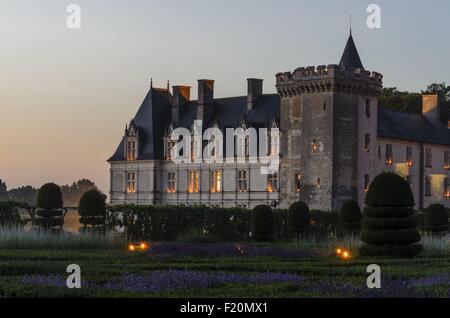 Frankreich, Indre et Loire, Loire-Tal, Weltkulturerbe von UNESCO, Schloss und Gärten Villandry, erbaut im 16. Jahrhundert Renaissance Stockfoto