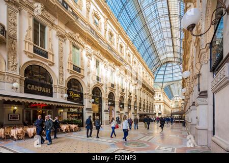 Italien, Lombardei, Mailand, Galerie Vittorio Emmanuel II, Einkaufspassage, erbaut im 19. Jahrhundert von Giuseppe Mengoni Stockfoto