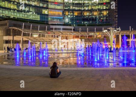 Italien, Lombardei, Mailand, Gae Aulenti Square, Stadtteil von Porta Nuova und der Turm Unicredit größer Wolkenkratzer von Italien Stockfoto