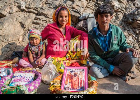 Indien, Rajasthan Zustand, Jaipur, Zigeuner im Bereich Galta Stockfoto