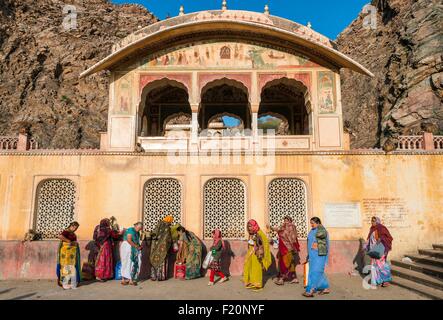 Indien, Rajasthan Zustand, Jaipur, Galta Ji Tempel dem Gott Hanuman gewidmet Stockfoto