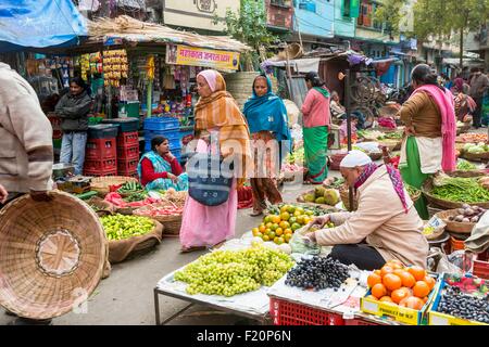 Indien, Bundesstaat Rajasthan, Udaipur, der Obst- und Gemüsemarkt Stockfoto