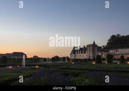 Frankreich, Indre et Loire, Loire-Tal, Weltkulturerbe von UNESCO, Schloss und Gärten Villandry, erbaut im 16. Jahrhundert Renaissance Stockfoto