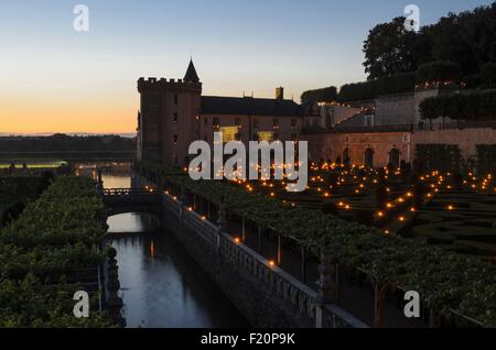 Frankreich, Indre et Loire, Loire-Tal, Weltkulturerbe von UNESCO, Schloss und Gärten Villandry, erbaut im 16. Jahrhundert Renaissance Stockfoto