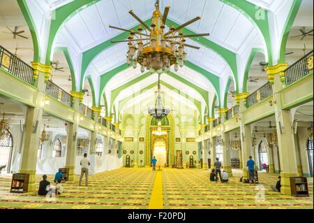 Singapour, arabische Viertel, Muscat Street, Sultan-Moschee (Masjid Sultan), die erste Moschee, erbaut im Jahre 1824, beten Zimmer Stockfoto