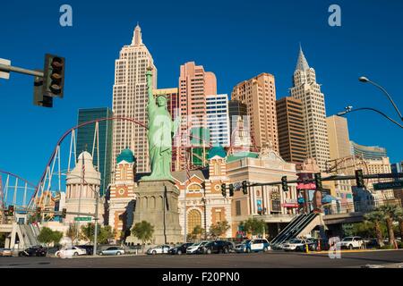 USA, Nevada, Las Vegas, Strip, New York New York Hotel und Casino Stockfoto