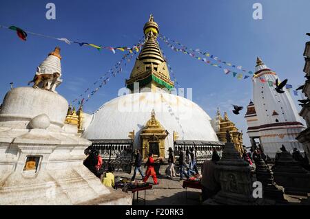 Nepal, Kathmandu-Tal, Swayambhunath, Weltkulturerbe der UNESCO, Stupa (Archiv) Stockfoto