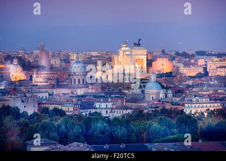 Gianicolo-Hügel, Panoramablick über die Altstadt von der UNESCO als Welterbe gelistet, Rom, Latium, Italien Stockfoto
