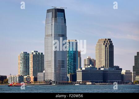 USA, Bundesstaat New Jersey, Hudson County, Jersey City, Ansicht der Innenstadt konzentriert sich rund um den Goldman-Sachs-Turm Stockfoto