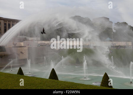 La fontaine du Trocadéro, Place du Trocadero, Paris, Frankreich. Stockfoto