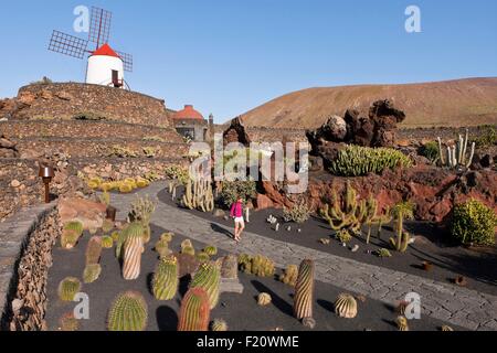 Spanien, Kanaren Inseln, Insel Lanzarote, Guatiza, der Kaktus-Garten-Verlosung von Cesar Manrique Stockfoto