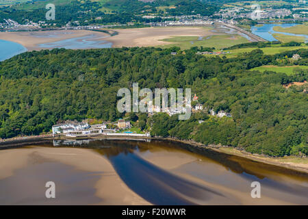 Luftaufnahmen, Portmeirion Dorf 1. August 2015 PHILLIP ROBERTS Stockfoto