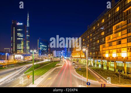 Italien, Lombardei, Mailand, Stadtteil von Porta Nuova und der Turm Unicredit größer Wolkenkratzer von Italien Stockfoto