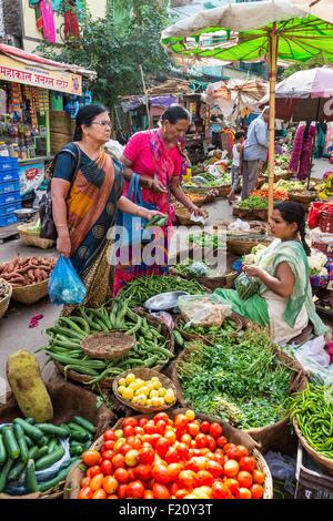 Indien, Bundesstaat Rajasthan, Udaipur, der Obst- und Gemüsemarkt Stockfoto