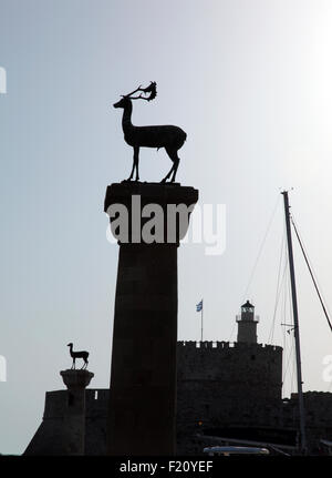 Rhodischen Hirsch und Hirschkuh, Symbole von Rhodos Stockfoto