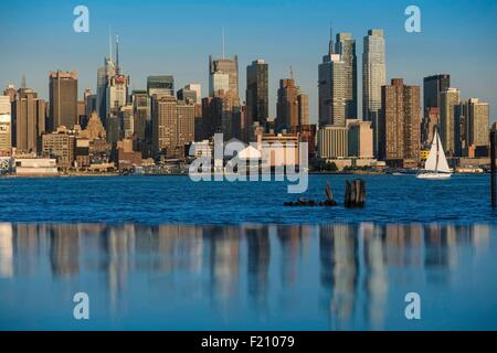 USA, New Jersey, Weehawken, 9 / 11 Memorial, Manhattan anzeigen Stockfoto