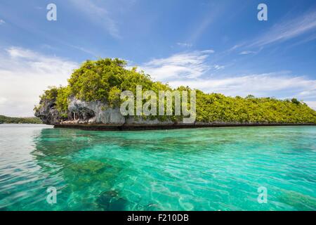 Indonesien, Provinz Maluku, East Seram, Seram Laut Insel, Kalkfelsen Stockfoto